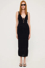 Luck & Trouble Dolcetto Knit Maxi Dress Black