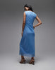 & Other Stories draped midi dress in bright blue