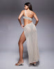 Rina raffia flower maxi beach dress in white