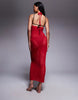 The Frolic exclusive crochet halterneck maxi dress in red