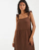 ONLY tiered maxi dress in brown