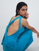 slinky maxi dress with drape knot back detail in turquoise