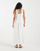 Vero Moda linen blend scallop edge square neck cami midaxi dress in white