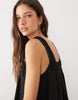square neck lace trim midaxi sundress in chocolate