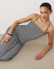 dropped waist midaxi dress in navy & white stripe