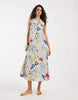 Vero Moda sleeveless tie back detail midi dress in shellfish print