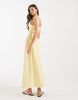 cut out detail midaxi dress in yellow