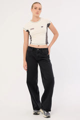 Worship Anytime Panelled Cap Sleeve Tee Zine/Worn Black