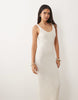 knit ladder stitch maxi dress in ecru