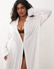 Esmée Curve maxi beach shirt summer dress in white