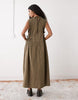 COLLUSION multi channel midi dress in green plaid
