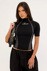 Neovision Clinger Mock Neck Tee Black