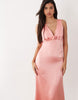 Vero Moda sleeveless satin maxi dress in coral pink