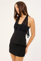 Perfect Stranger Lula Halter Top Black