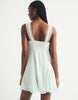 Abercrombie & Fitch lace trim mini dress in green gingham