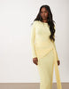 mesh long sleeve maxi dress in lemon