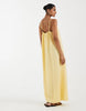 Vero Moda crinkle textured woven full cami maxi dress in golden yellow