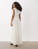 Vero Moda sleeveless ruched detail maxi dress with asymmetric waist in white