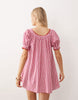 babydoll button down mini dress in red gingham