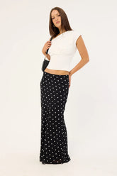 Perfect Stranger Polka Wish Maxi Skirt Black