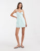 Hollister strappy button front mini dress in light blue