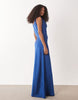 JDY cowl neck satin maxi dress in navy