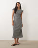 Threadbare sleeveless woven gingham dress with ruched detail in black & white