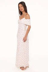 Mayven Maxi Dress - White Ditsy