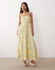 Nobody's Child Alina midaxi dress in lemon print