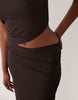 light rib cut-out midi dress in chocolate