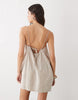 Monki linen blend cami mini dress with pockets in beige