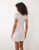 Miss Selfridge v-neck mini dress in polka dot print