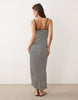 crochet jersey maxi sundress in mono stripe