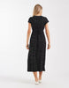 Brave Soul tie front midi dress with lace detail in black polka dot print