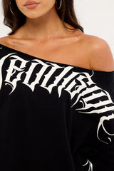 Neovision Venomous Off Shoulder Relaxed Tee Black
