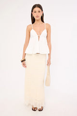 Sndys The Label Fallen Peplum Top White