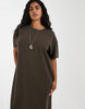 Noisy May Curve t-shirt maxi dress with side slit in brown