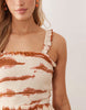 Iisla & Bird beach maxi dress in tie dye brown and cream