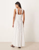 Esmée sheer broderie maxi beach dress in white