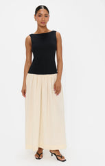 Luisa Maxi Dress ~ Black and Cream