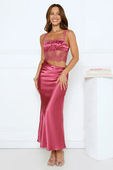 Aurora Lullaby Off Shoulder Maxi Dress Rose