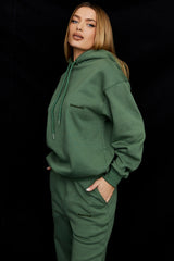moss cotton fleece-back oversized hoodie