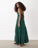 Mango Teen halterneck tiered maxi dress in green