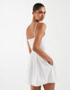Hollister strappy button front mini dress in white