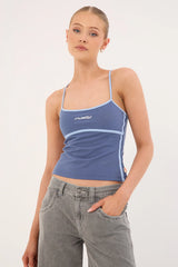 Rusty Freo King Fitted Cami Top Atlantic Blue