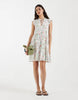 Vero Moda ruffle trim babydoll mini dress in white floral print