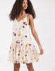 ONLY pleated mini dress in white floral