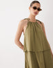 tie neck baby doll mini dress