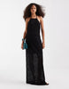 Vero Moda stretch lace halter maxi dress in black