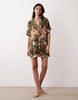 bowling shirt dress in vintage tropical print